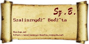 Szalisznyó Beáta névjegykártya