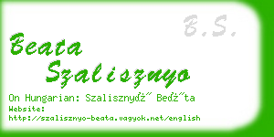 beata szalisznyo business card